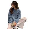 Women's Letter Print Raglan Hoodie, Tie Back Collar, Korean Style Autumn Long Sleeve BF Top