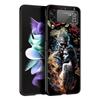 Hard PC Phone Case For Samsung Galaxy Z Flip 7 6 5 4 Black Cover For Galaxy Z Flip 3 Foldable Shockproof Skeleton Love Skull Bag