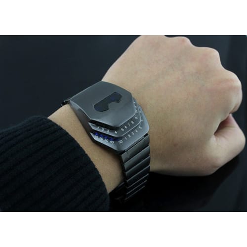 Soleasy Men's Special Cool Gadget Interesting Snakehead Design Blue LED Watch WTH8021