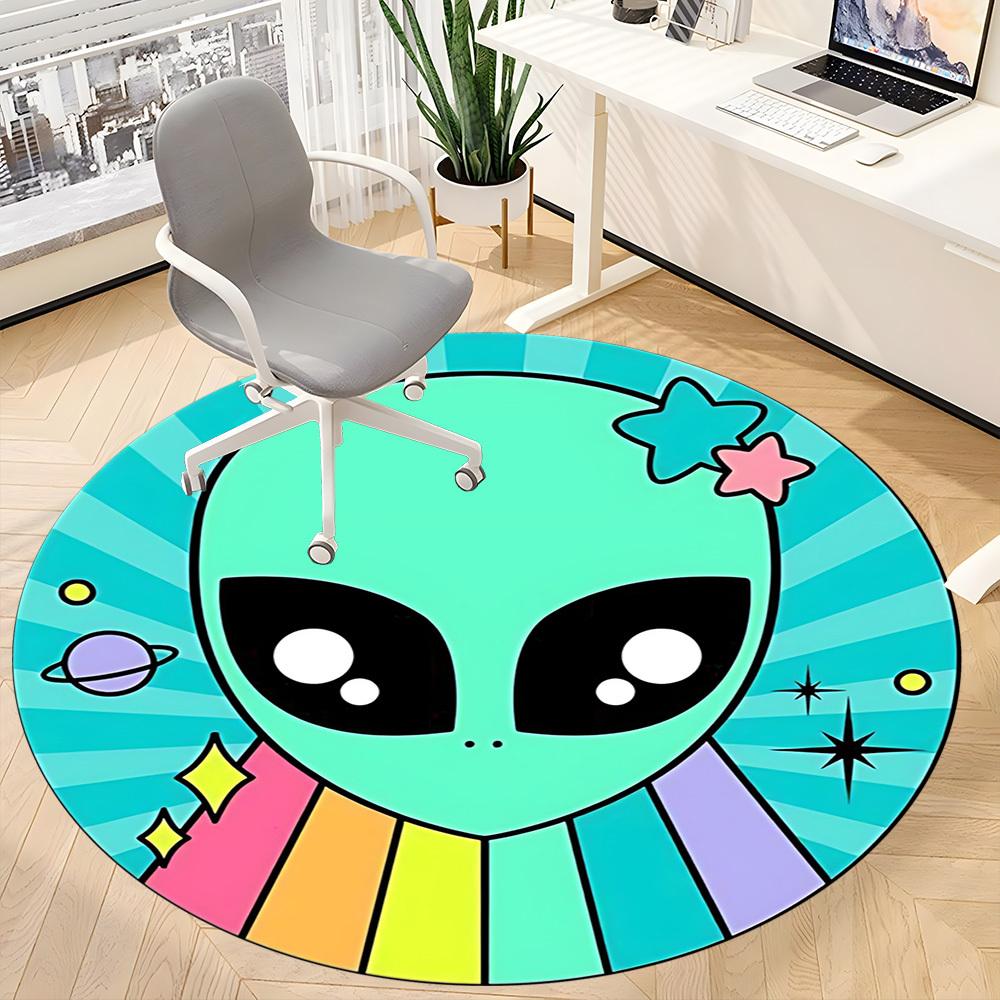 1PC Alien Sticker Chair Carpet for Office, Indoor Non-Slip Washable Carpet, Soft Comfortable Mat For Office Room yy250930169