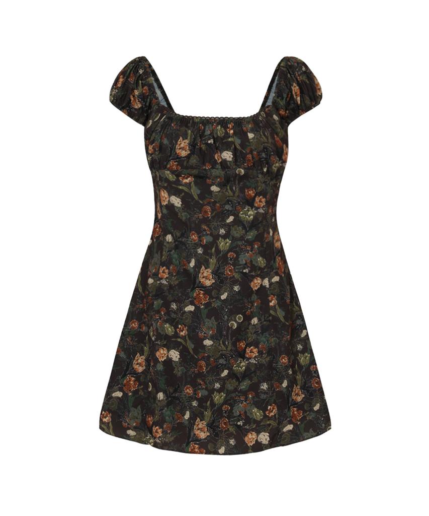 Lulu Seoul Urban Dream Mini Dress (Brown)