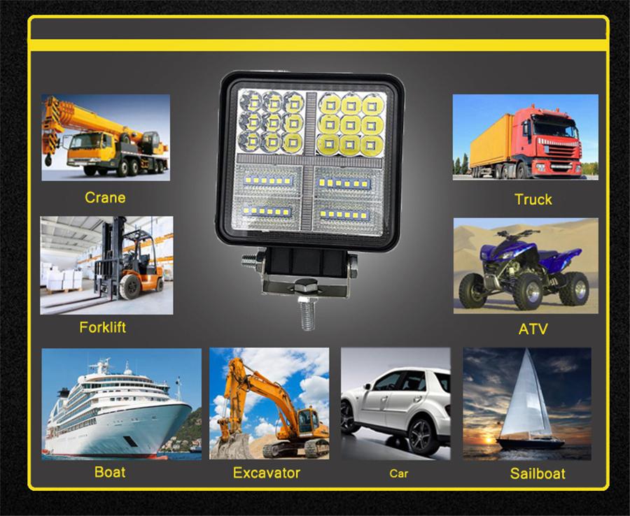 For Square Two-Color Work Light 177W (2 Pcs)