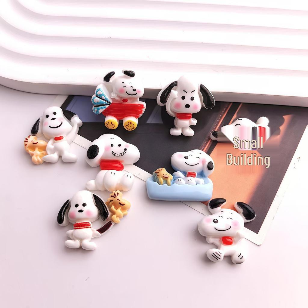 Glossy Cute Snoopy Dog Resin Accessories for Phone Cases & Hair Clips