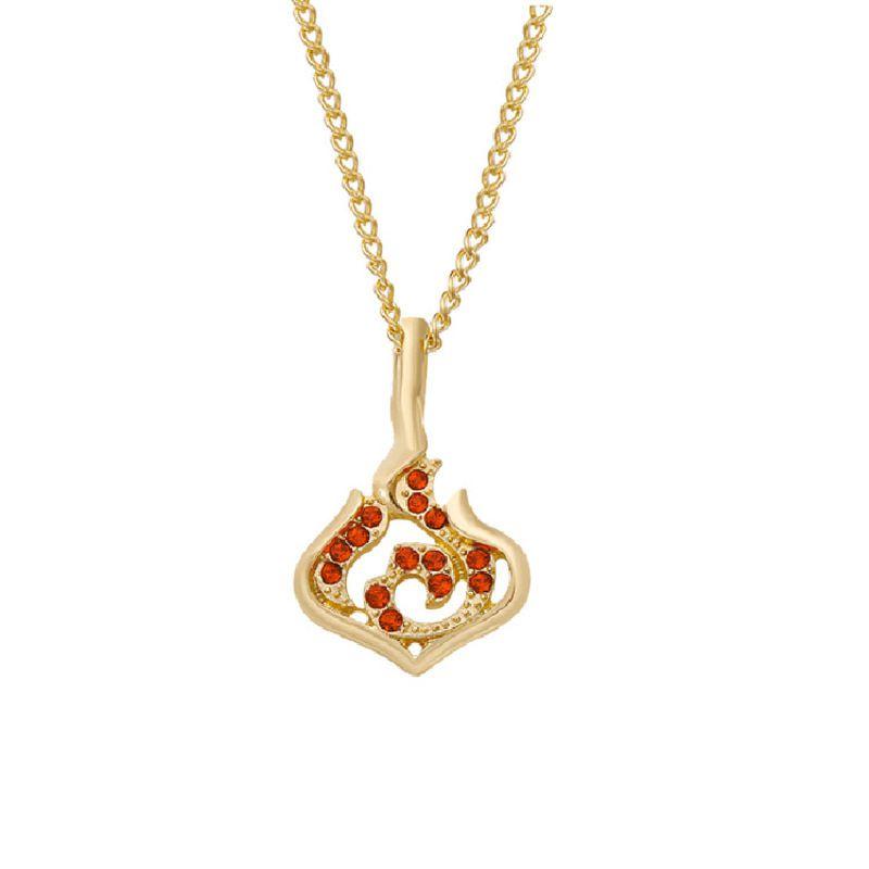 Genshin Impact Vision Element Diamond Pendant Necklace Alloy Chain Zircon Inlaid
