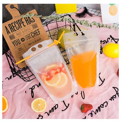 50PCS Disposable Juice Coffee Liquid Bag Seal Food Bag Clear Drink Pouches Party Tableware