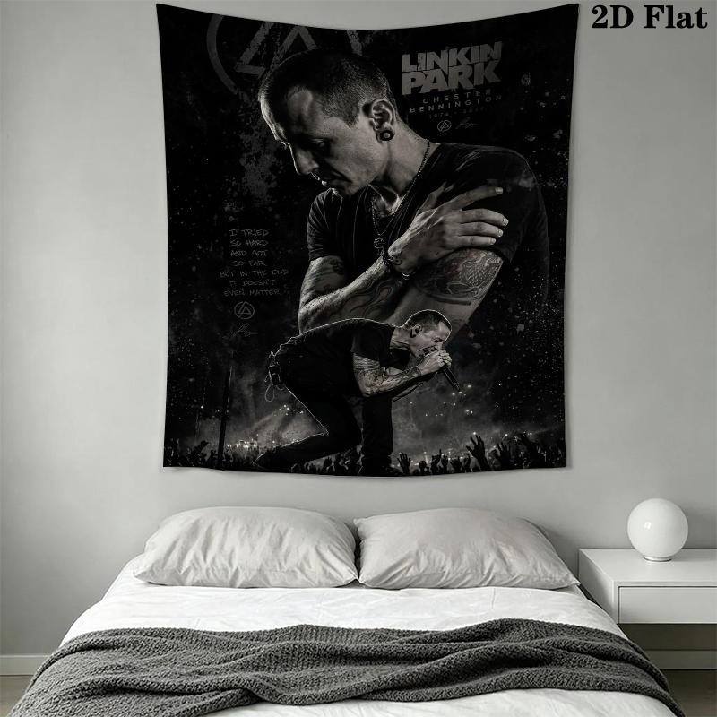 Linkin Park Wall Tapestry Aesthetic Wall Hanging Printed Fabric Blanket Decorative Tapestries for Bedroom Living Room Home Decor