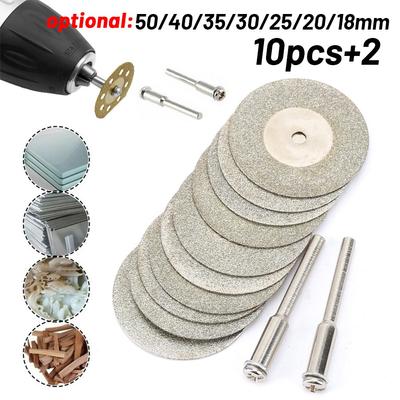 10 x Diamant-Trennscheiben, Mini-Sägeblatt, Rotationsrad, Schleifen + 2 Dorne