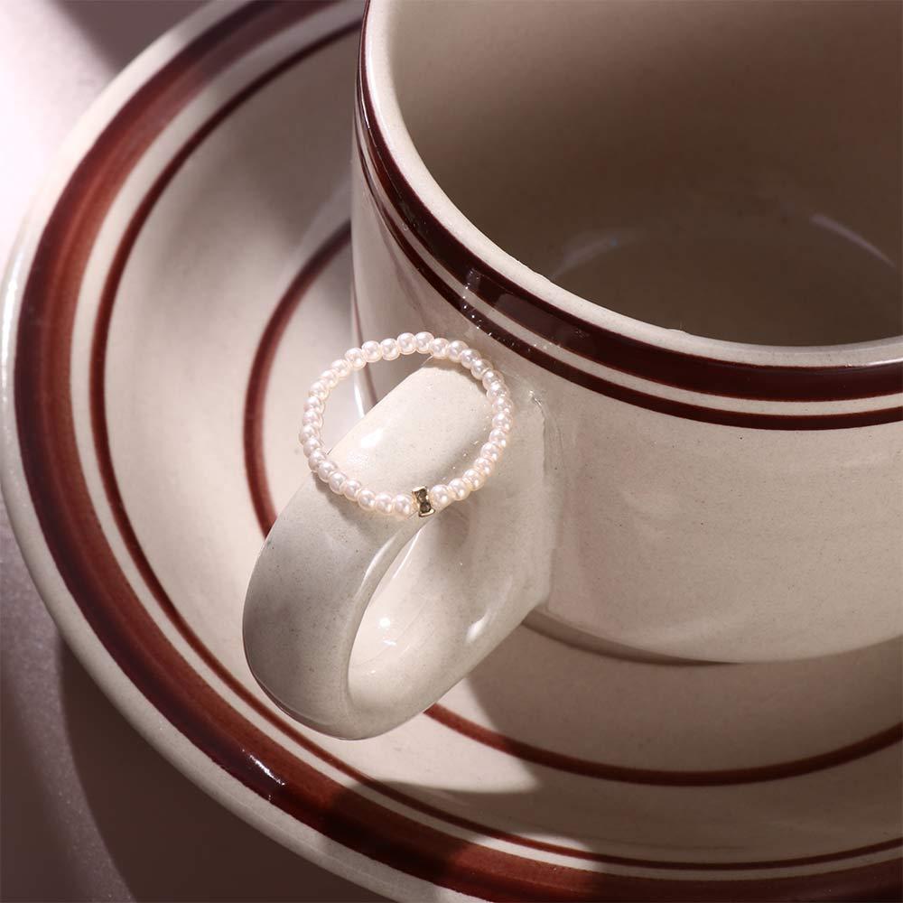 Korean Style Wedding Fashion Accessories Pearl Rings Geometric Rings Finger Jewelry Women's Ring