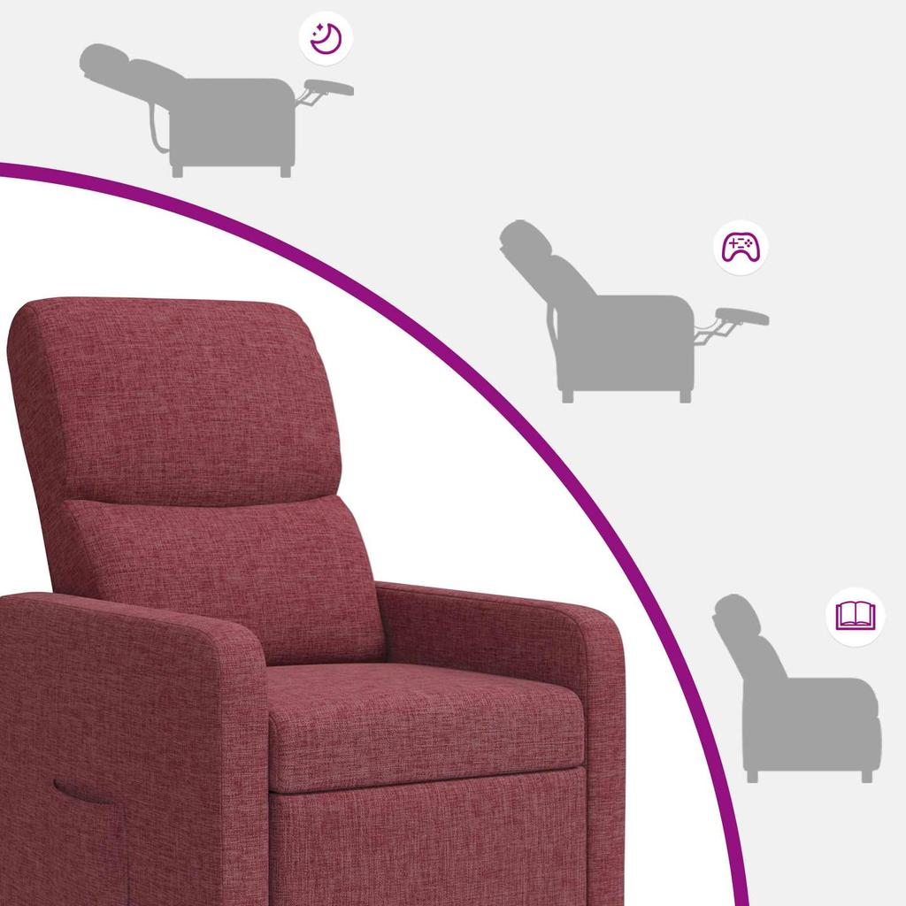 Recliner Chair Wine Red Polyester