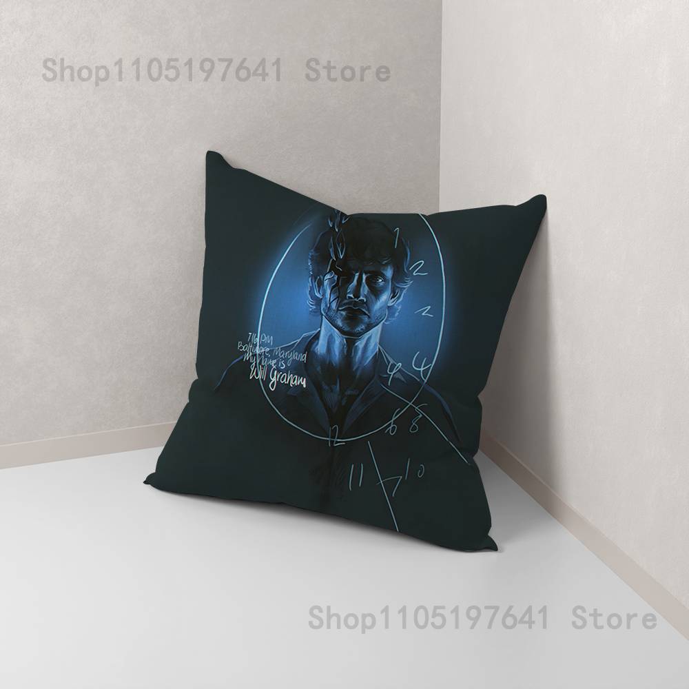 Hannibal Will Graham Pillow Case For Sofa Decor Car Office Room Printing Cushion Cover Decorations And Protector