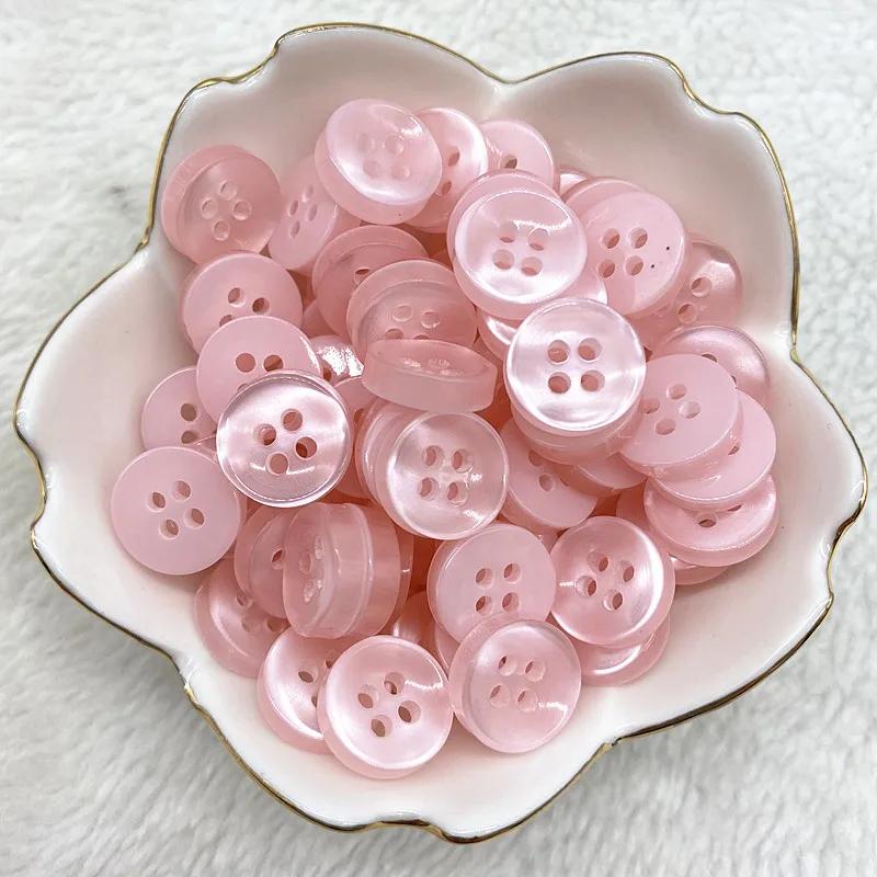 50Pcs 12Mm Color Resin Cat Eye Button Pearllight Bowl Shape Four Eye Button Wedding Decoration Sewing Accessories