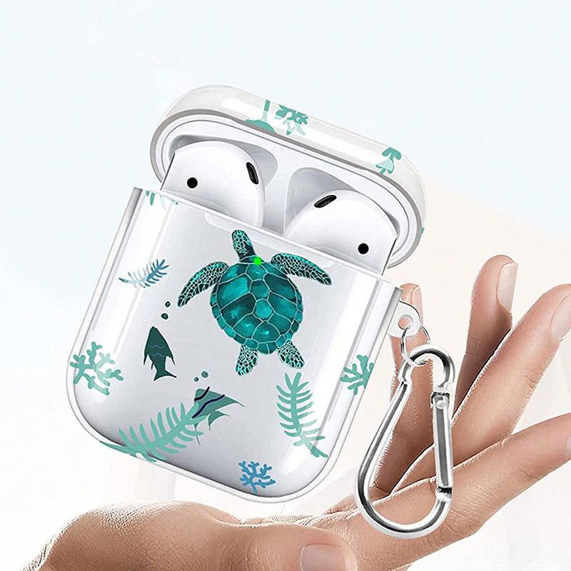 Simple turtle transparent earphone cover is suitable for AirpodsPro 1st generation Apple turtle TPU anti-drop protective case