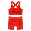 JYL Autumn Winter Thick Warm Underwear Round Neck Slim Shorts Set