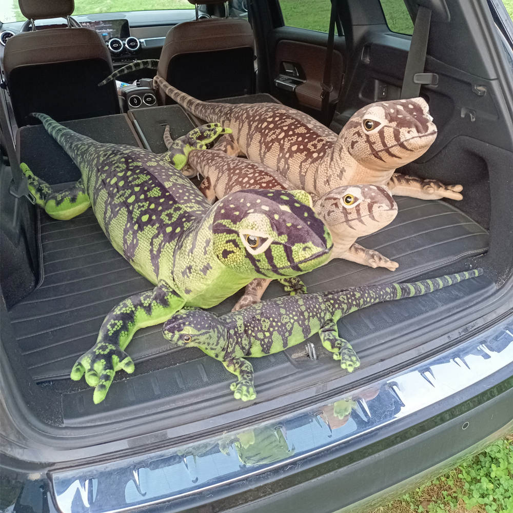 75-200cm Simulation Extended Tail Lizard Plush Doll Pillow Green Brown Monitor Lizard Reptile Plush Toy Home Decor Present Designed For Child
