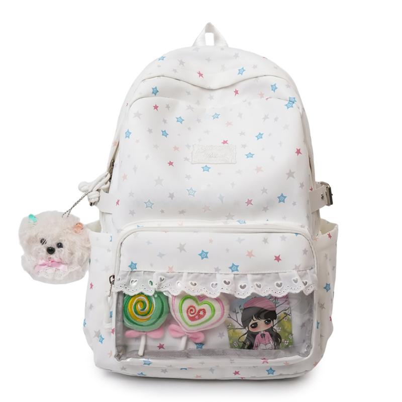 תרמיל נשים עם הדפס כוכבים, קיבולת גדולה, תיק בית ספר לתלמידים