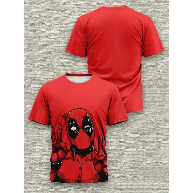 

Мужские футболки с круглым вырезом, 3D-принтом Marvel, модные, повседневные, с коротким рукавом - Мягкая полиэстеровая ткань средней эластичности, летняя одежда свободного кроя XS