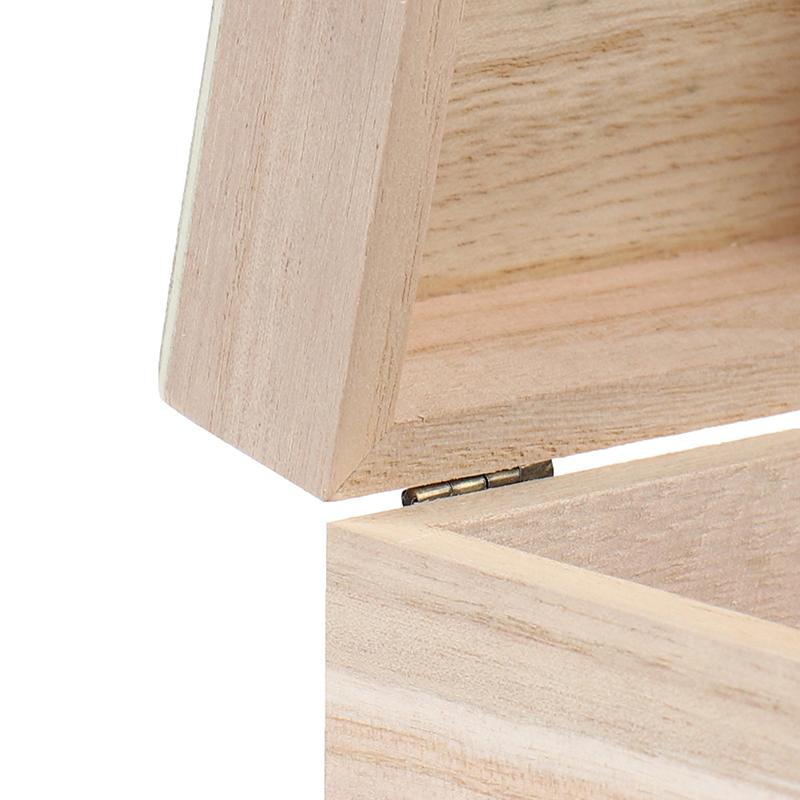 Retro Jewelry Box Organizer Box Natural Wood Clamshell Storage Rectangle Case