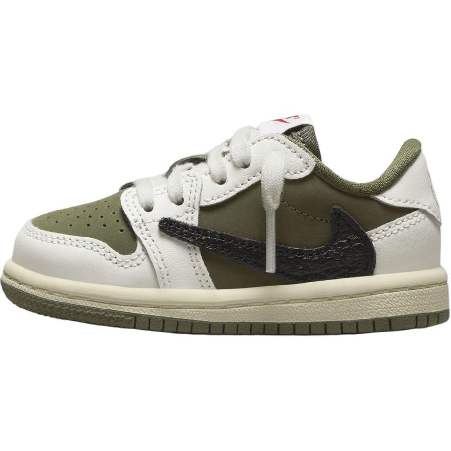 

New Travis Scott x Jordan Air Jordan 1 Anti Slip Wear Resistant Low Top Toddler Shoes Green Infant And Toddler DO5441-200 23.5