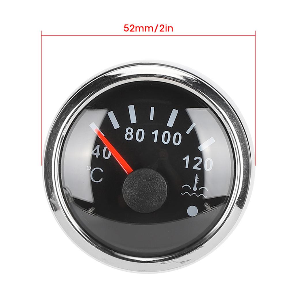 2in Cooling Water Temperature Gauge 40‑120 Celsius  Smart Alarm IP67 Waterproof 12VCelsius24V 0‑190ohm  Sensor