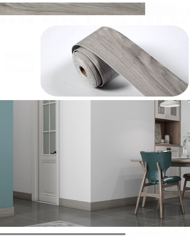 1PC 5m/196.85inch Marble Self-adhesive Border Floor Stickers for Living Room Skirting Line Waterproof Waist Line