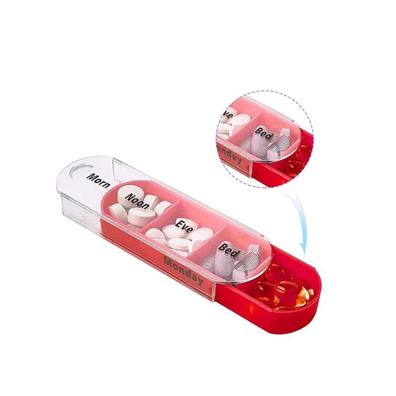 1Pcs Travel Weekly Pills Organizer 7 Day Pill Case Medicine Box 7 Compartments Portable Pill Container