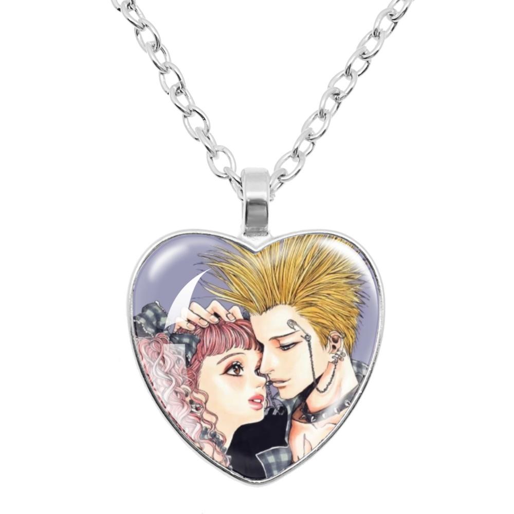 Paradise Kiss Anime Necklace Yukari Hayasaka Miwako Sakurada Glass Heart Shape Pendant Necklace Charm Jewelry Friend Gift