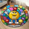 M&M's Custom Name Round Area Rug,Carpet Rug for Living Room Bedroom Sofa Playroom Decor,Non-slip Floor Mat