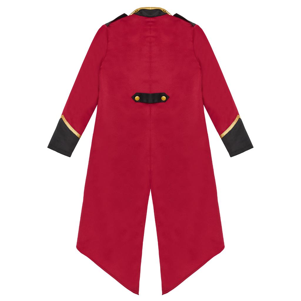 Kids Vintage Medieval Steampunk Tailcoat Long Sleeve Fake Two Piece Tuxedo Victorian Jacket for Dress Up Party Costume