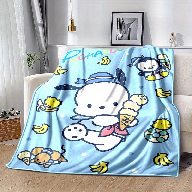 1pc Sanrio Adorable Pochacco Home Decor Blanket: Perfect Gift for Bedroom, Living Room, Travel, Camping, Car, Beach & Office Naps, Soft Flannel Throw
