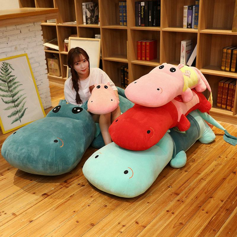 60-150cm 6 Colors Huge Cute Hippo Plush Toys Staffed Long Animal Doll Soft Pillow Sofa Bed Cushion Gift
