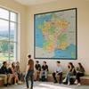 Nezarámované nástěnné umění s mapou Francie, geografická dekorace, do obývacího pokoje, ložnice, kanceláře, dárek pro cestovatele, k narozeninám, domácí dekorace