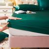 Drap-housse en Satin de soie, housse de matelas haut de gamme, couleur unie, bande élastique, drap de lit