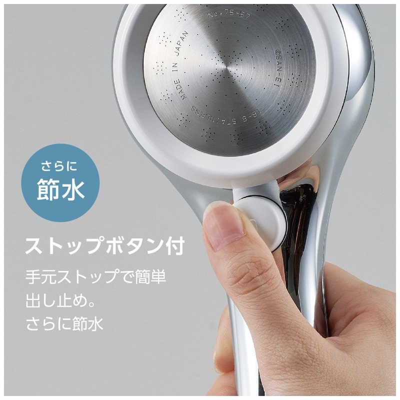 Sanei Shower Head Water-Saving "Rainy Metallic" NS313-81XA-CD