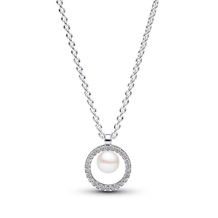 Pendentif Collier Femme - Argent - 393165C01-45 - Zirconia Cubique - Nacre - Maille Ancre