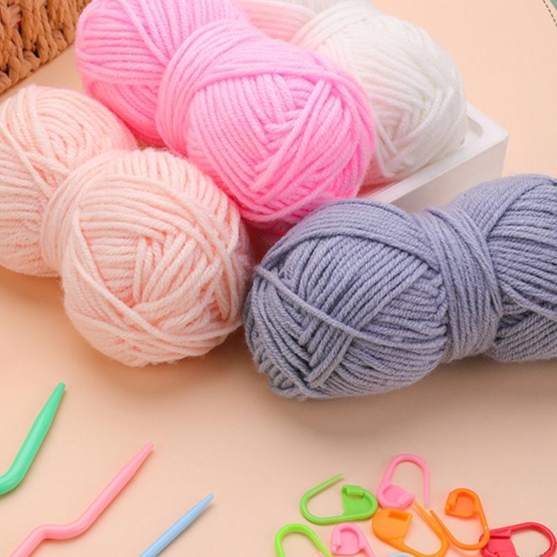 14 Stück Ergonomische Häkelnadel 12 Stahlhäkelnadel und Häkelgarn-Set Reise Strick Häkelzubehör für Anfänger