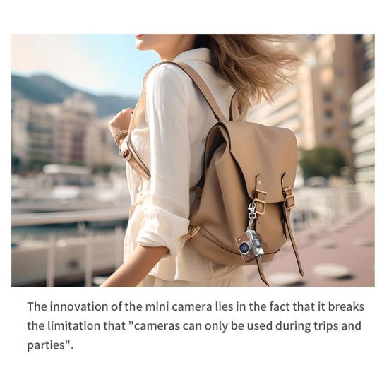 Thumb-Sized Flip Screen Mini Camera Tiny Retro Keychain Digital Camera with 1.47" LCD Screen Vintage