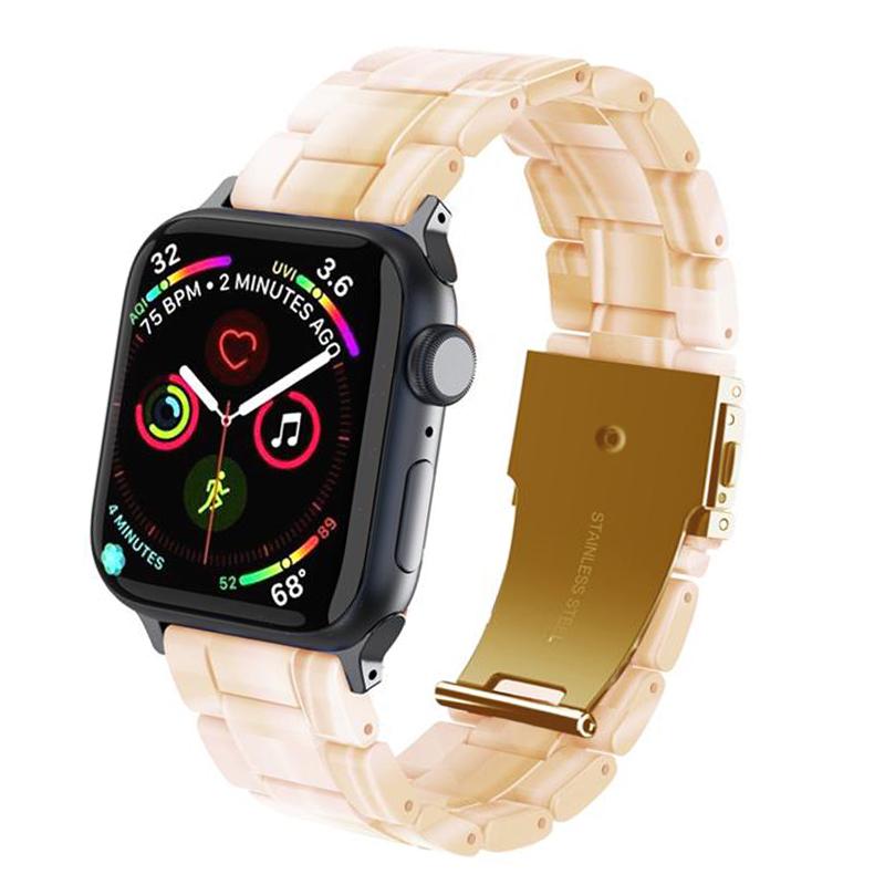 Resin Strap for Apple Watch Band 44mm 40mm 42mm 40mm Accessoreis Luxury Watchband Belt Bracelet iWatch Series 3 4 5 Se 6 Band