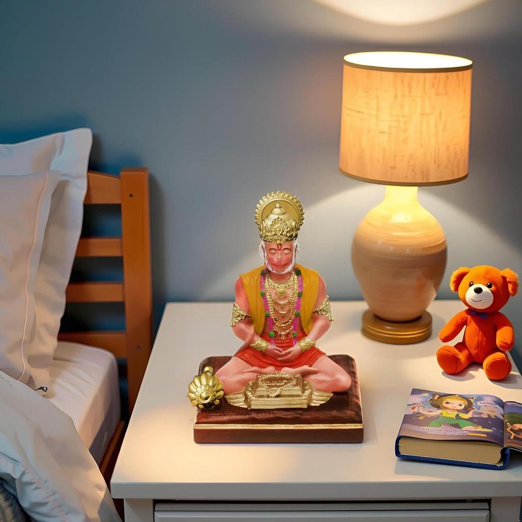 Hanuman Ji Idol Statue für Armaturenbrett - Göttliche Bajrangbali Murti, Perfektes Hindu-Gott-Geschenkartikel und Heim-Puja-Dekoration Ideal