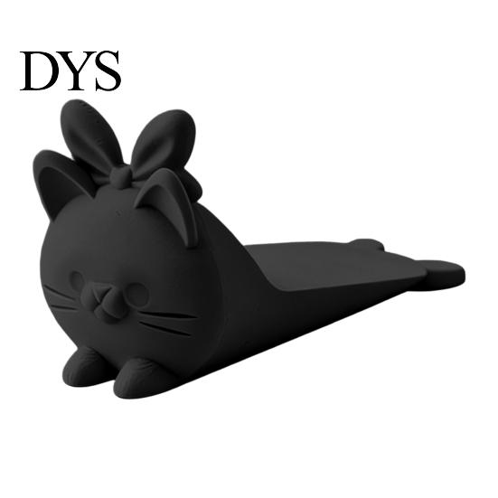 Portable Door Security Wedge 3D Printed Cute Cat Stopper, Non-Slip Cartoon Holder, Stop Decorative for Wood Floors Home Protection No Drill Stopper