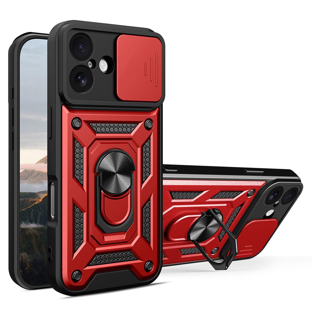 AMORUS For iPhone 17 Case Kickstand PC+TPU Phone Cover with Camera Lens Slider