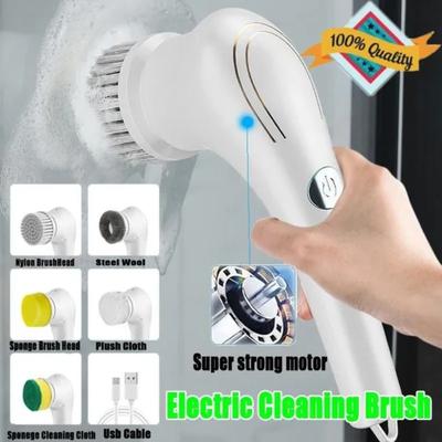 1Set Electric Bathroom Cleaning Brush Kitchen Scrubber Cleaning Tool Manual Tub Brush Electric Sink Cleaning Brush