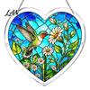 Colorful Pattern Wall Hanging Acrylic Puzzle Suncatcher, Window Pendant, Heart Shape Stained Glass Realistic Effect Style Sun Catcher Decoration,