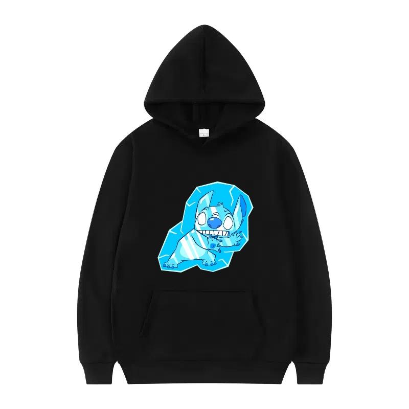 Disney Stitch Pattern Women Hoodies Fashion Sporty Y2k Loose Grey Tops Clothing Pullovers Ladies Cheap Hoodies Sweatshirts