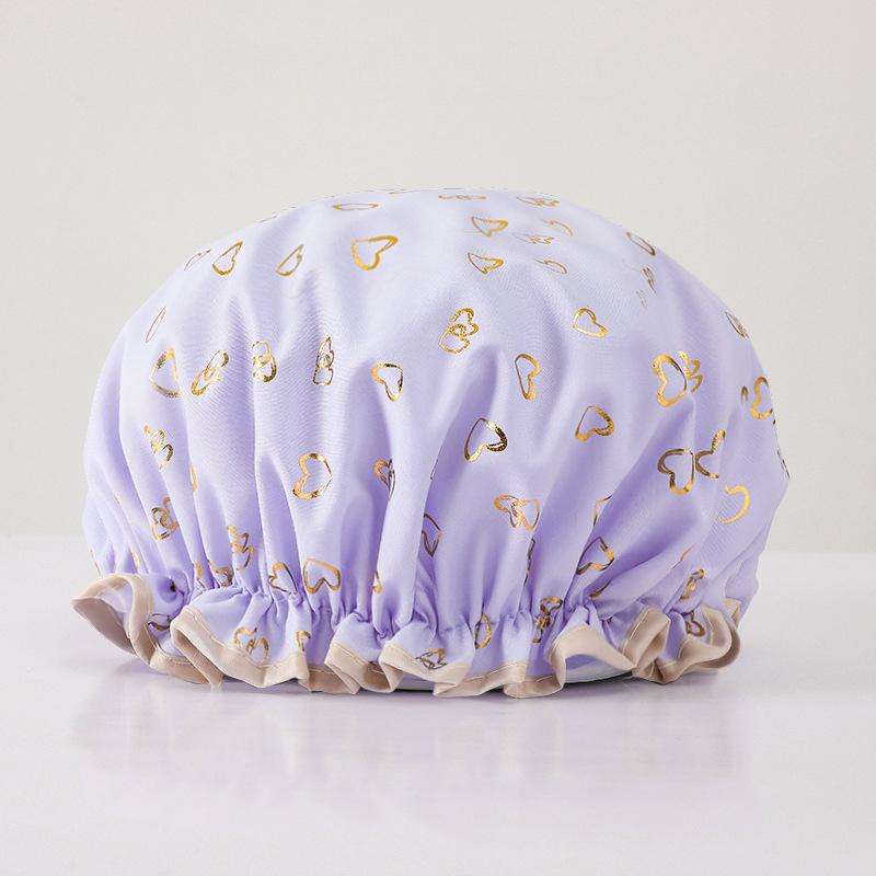 

Водонепроницаемая двухслойная шапочка для душа из полиэстера и хлопка для женщин