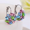 Women's Colorful Cubic Zirconia Ball Eardrop Leverback Earrings Party Jewelry