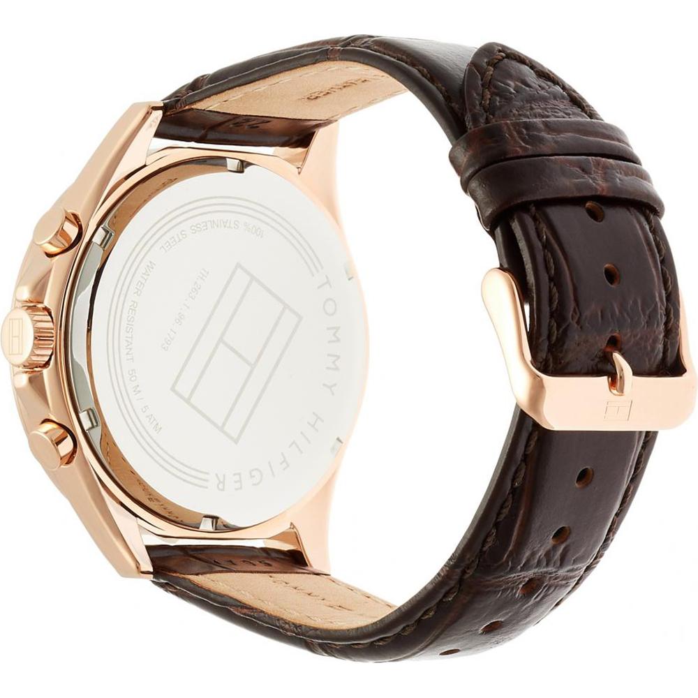 Tommy Hilfiger Luke White Dial Brown Leather Strap Men's Quartz Watch 1791118
