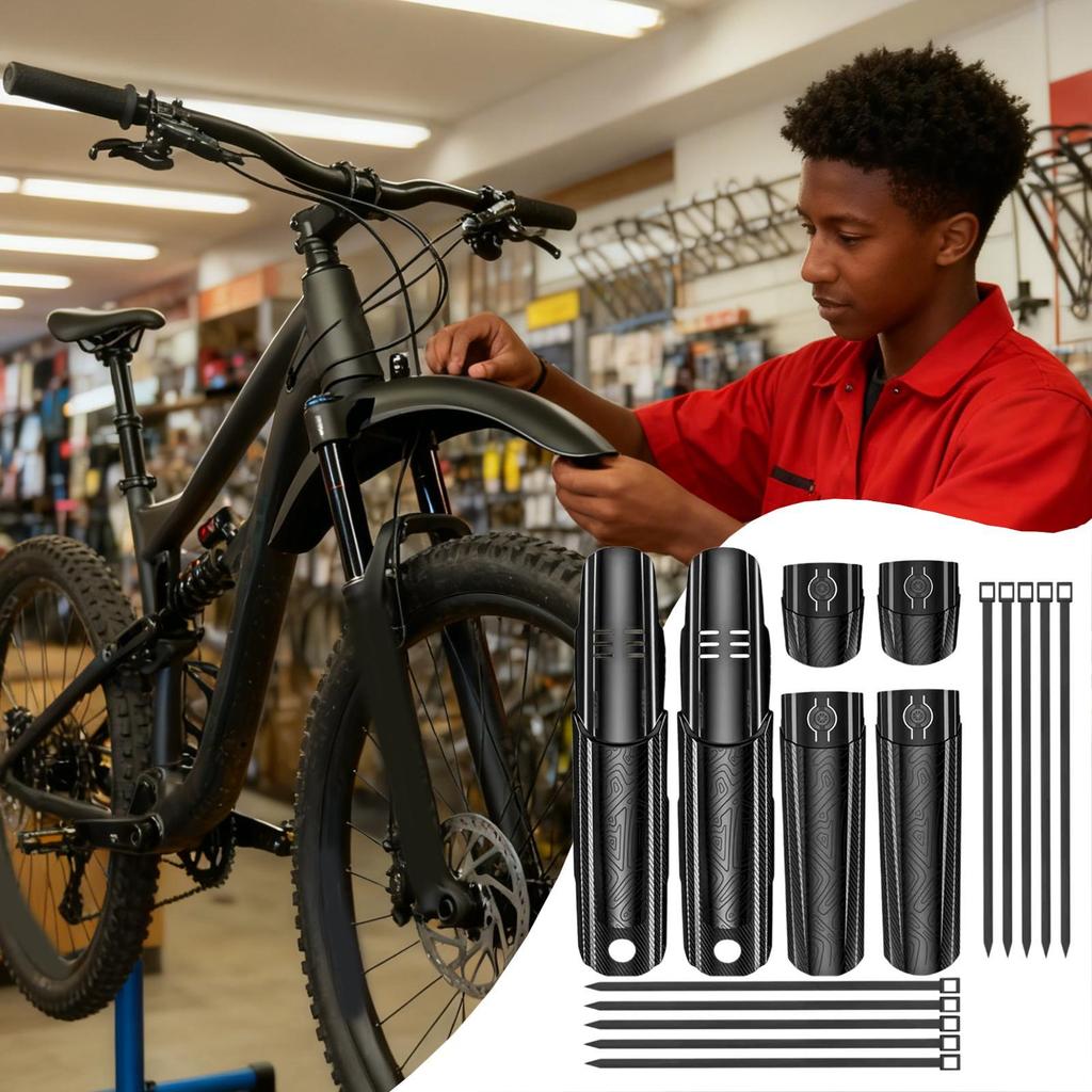 Cycling Mudguard Adjustable Tire Full Cover Bike Mud Guard Set For Forks Grime Mountain Road Bikes All Wheels Men Women Electric