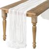 90x180/300cm Table Runners Vintage Cheesecloth Table Setting Table Decor Gauze Tablecloth  Birthday