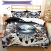 3PC Custom Name Wolf Dreamscape Bedding Set Duvet Cover Closure Includes 1 Duvet Cover & 2 Pillowcases for Bedroom