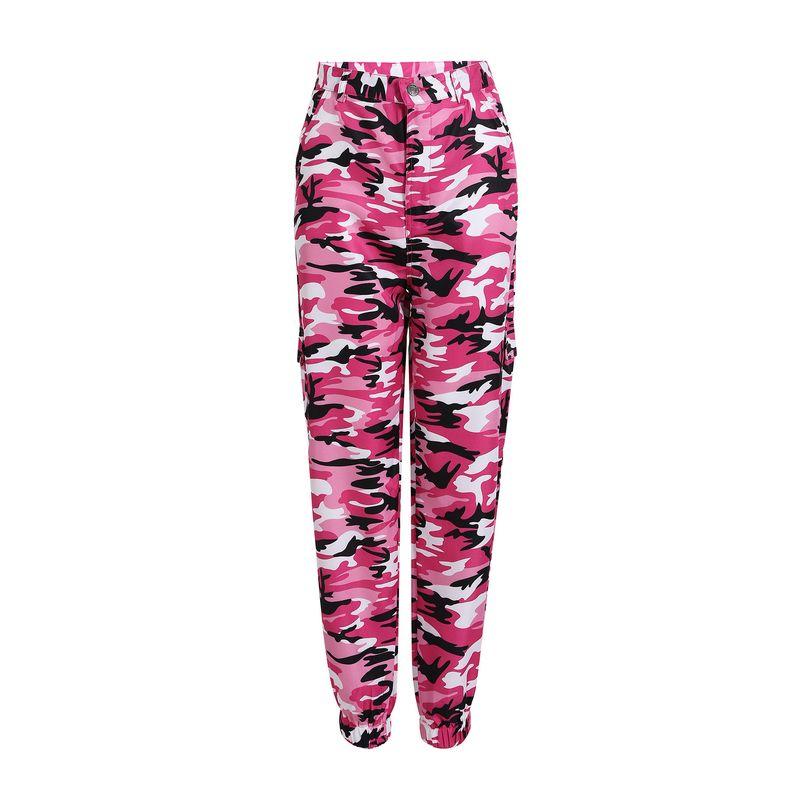 Printed Button Waist Loose Pants for Women Print Button Loose Trousers Women